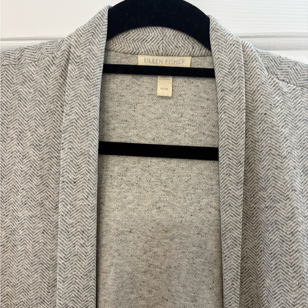 Eileen Fisher Herringbone Open Cardigan - Picture 2 of 5